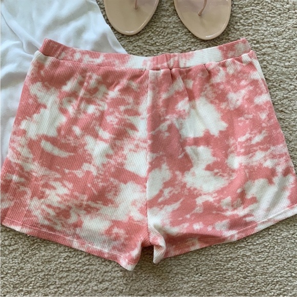 Pink Tie Dye, Waffle Texture Shorts - Picture 4 of 8